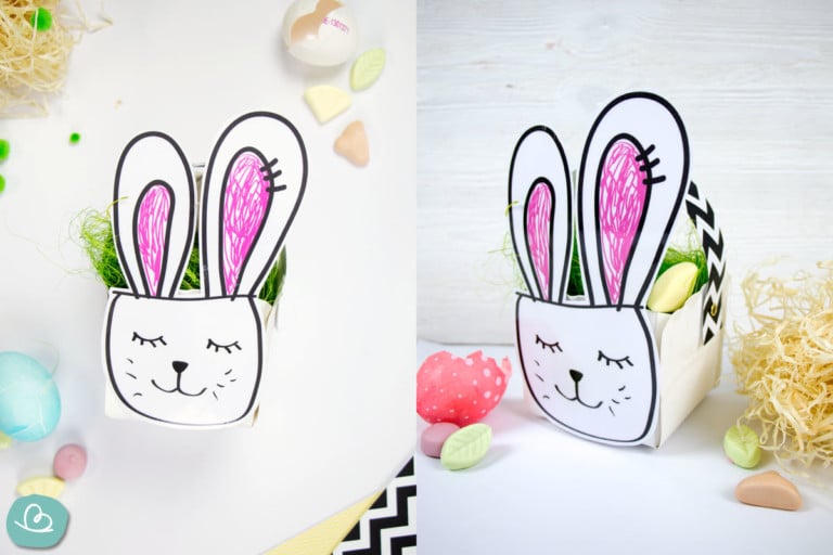 Osterkörbchen basteln | Osternest mit PDF Vorlage - Wunderbunt.de