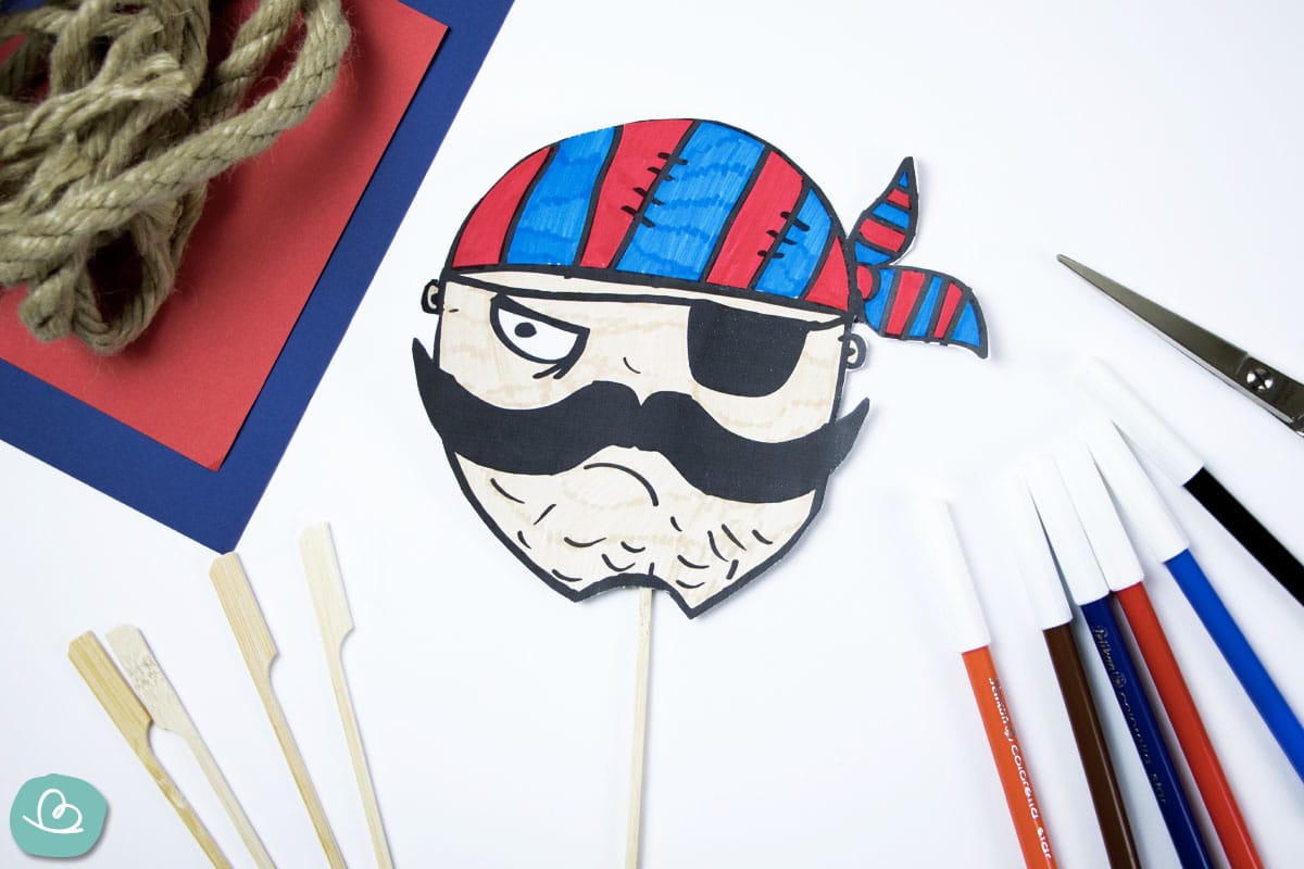 Ausmalbilder &quot;Pirat&quot; Malvorlage + Idee für Partyspieße