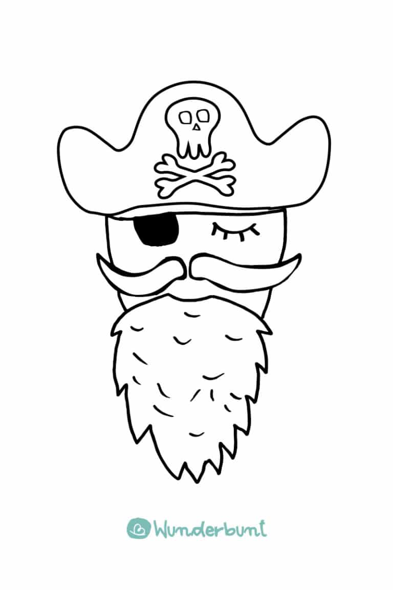 Ausmalbilder &quot;Pirat&quot; Malvorlage + Idee für Partyspieße