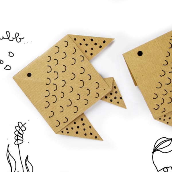 Origami Fisch 'Blubb' falten: einfache Anleitung