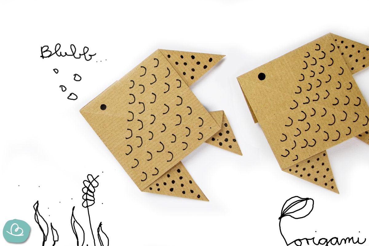 Origami Fisch 'Blubb' falten: einfache Anleitung