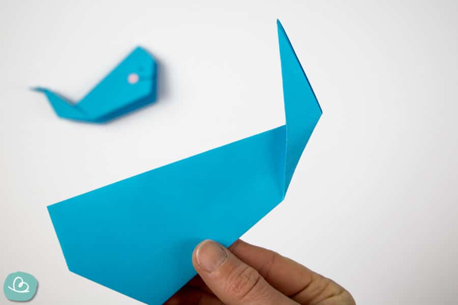 Origami Wal "Platsch" falten einfache Anleitung Wunderbunt.de