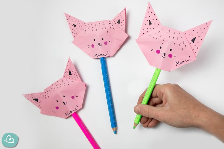 Katze aus Papier falten: Origami-Anleitung - Wunderbunt.de