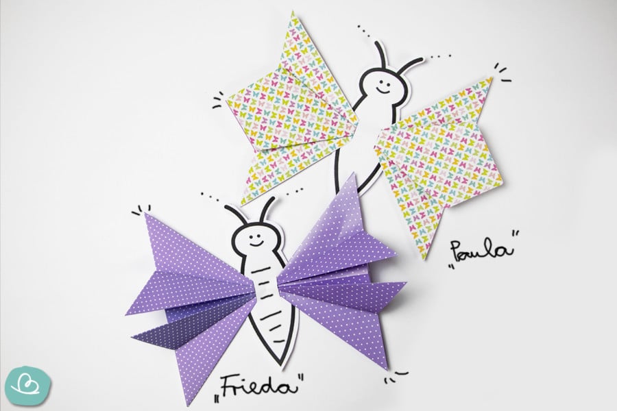 Origami-Schmetterling falten: Anleitung für Kinder