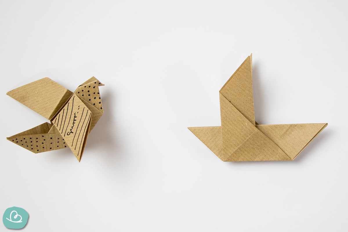Faltanleitung Origami Taube