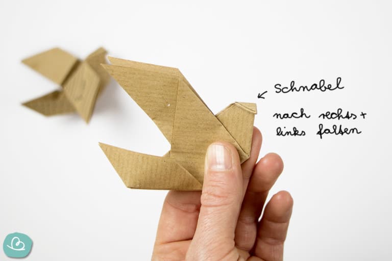 Origami Taube 'Gurr' falten easy Anleitung Wunderbunt.de