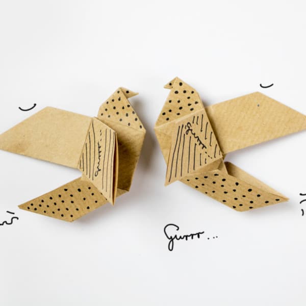 Origami-Taube 'Gurr' falten: easy Anleitung