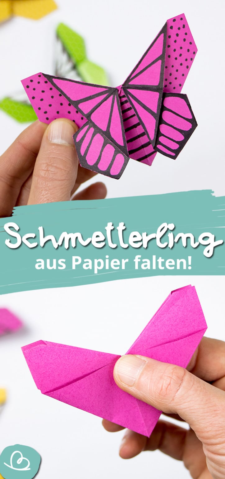 Schmetterling falten aus Papier: Anleitung mit Video - Wunderbunt.de
