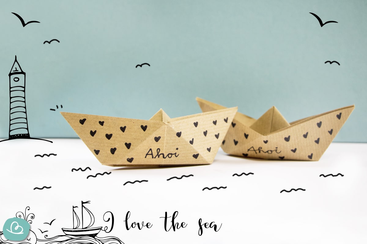 Origami Boot "Ahoi" | Faltanleitung mit Vorlage
