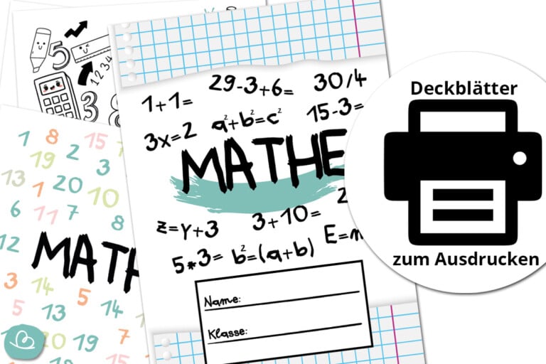 Deckblätter für Mathe| 8 Vorlagen zum Ausdrucken - Wunderbunt.de