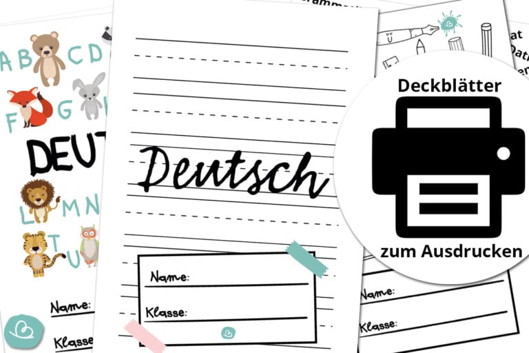 8 Deckblätter Für Deutsch Zum Ausdrucken - Wunderbunt.de