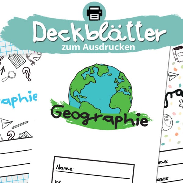 Deckblätter für Geographie zum Ausdrucken