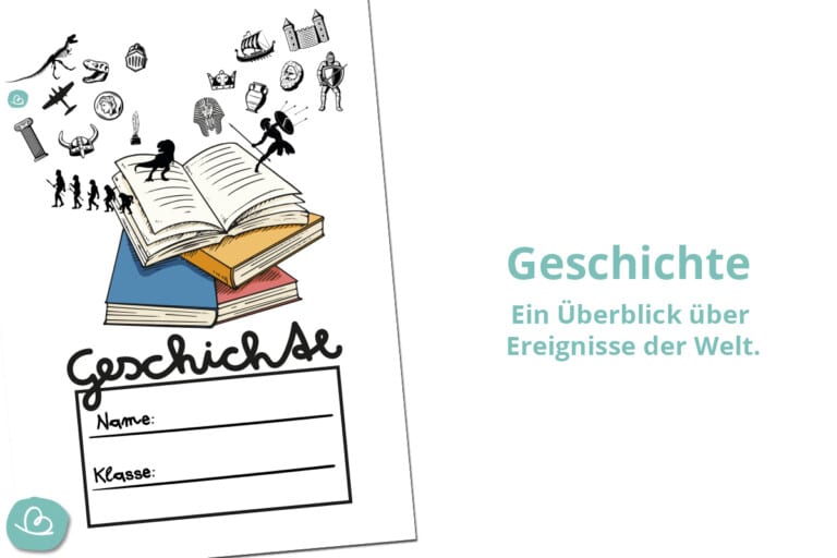 6 Deckblätter für Geschichte zum Ausdrucken - Wunderbunt.de