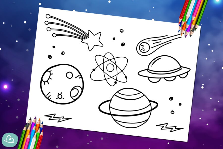Ausmalbilder &lsquo;Weltall&rsquo;: 10 Malvorlagen für Kinder - Wunderbunt.de