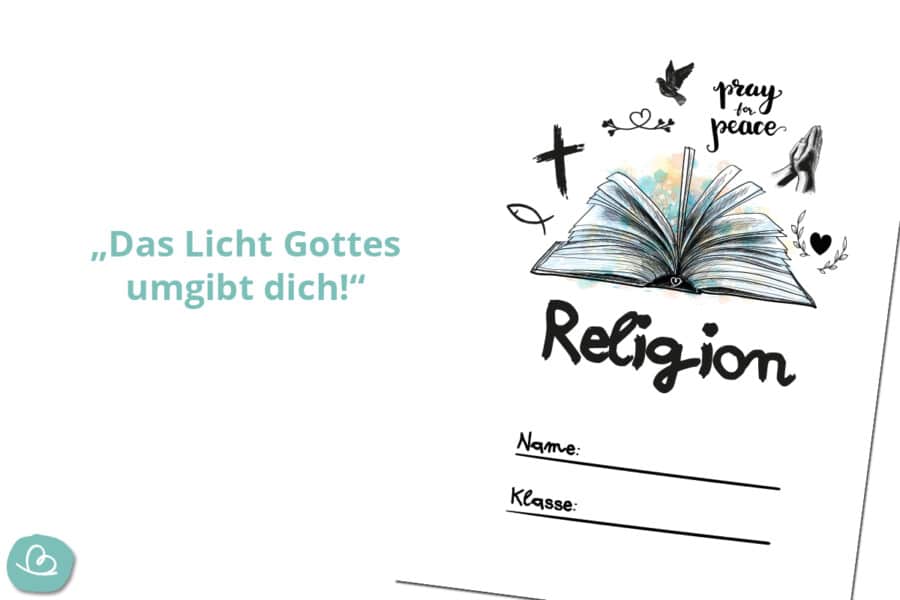 6 Deckblätter für Religion zum Ausdrucken - Wunderbunt.de