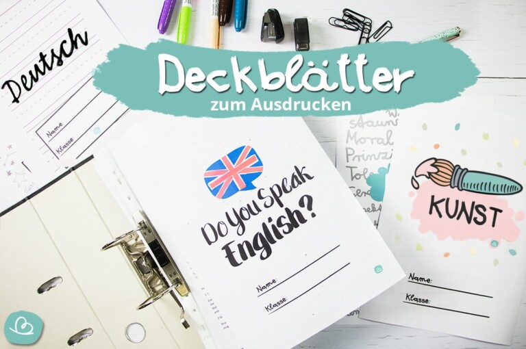 180 Deckblätter für die Schule: gratis PDFs zum Ausdrucken