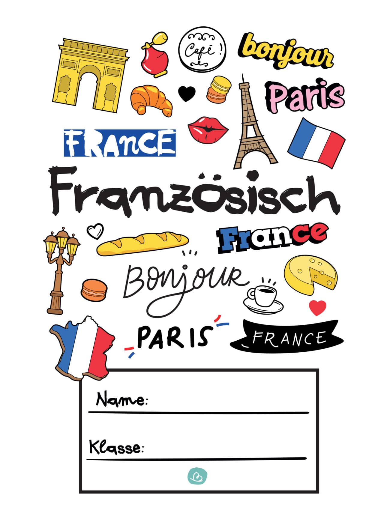 6 Deckblätter für Französisch zum Ausdrucken Wunderbunt.de