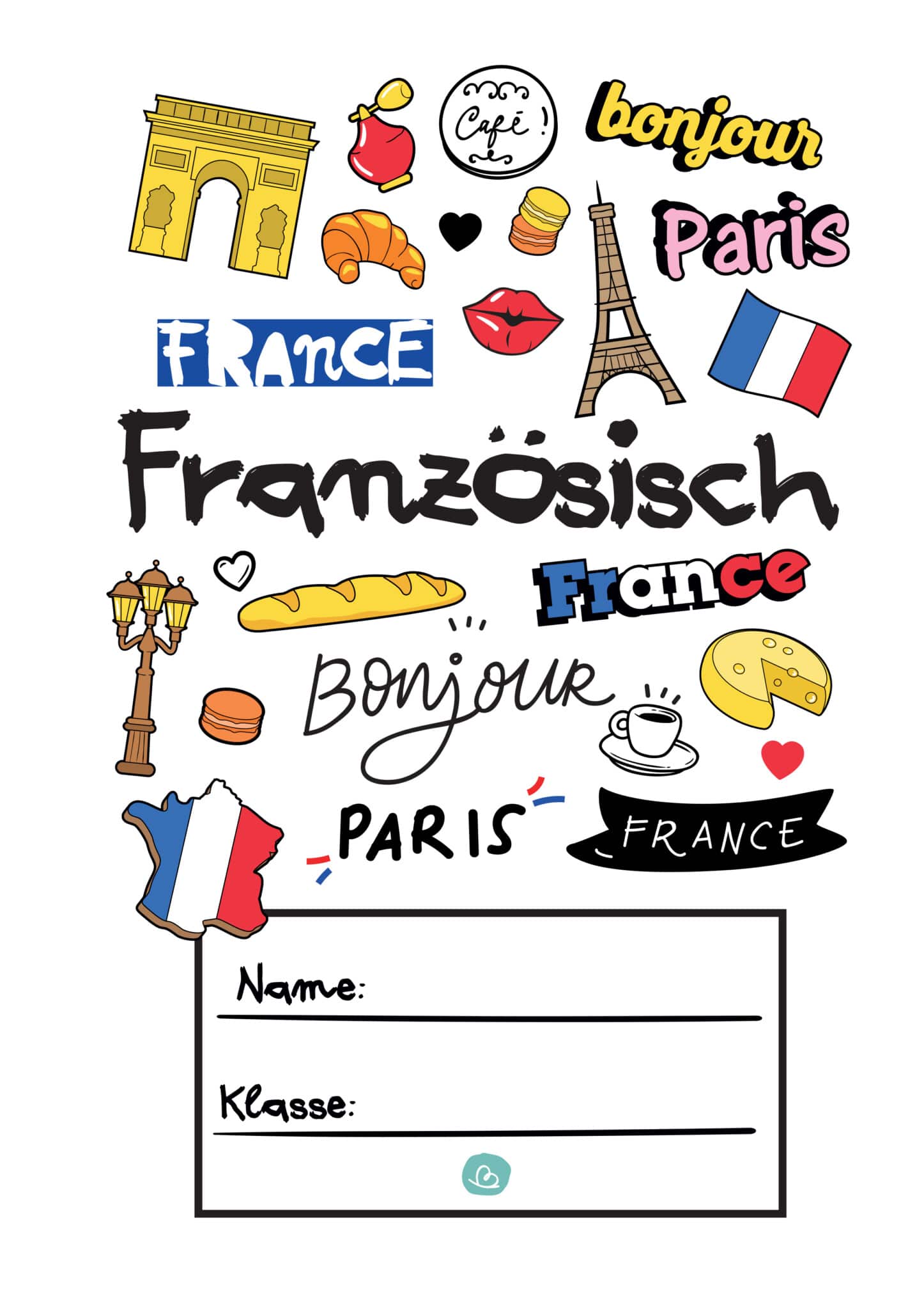 6 Deckblätter für Französisch zum Ausdrucken - Wunderbunt.de