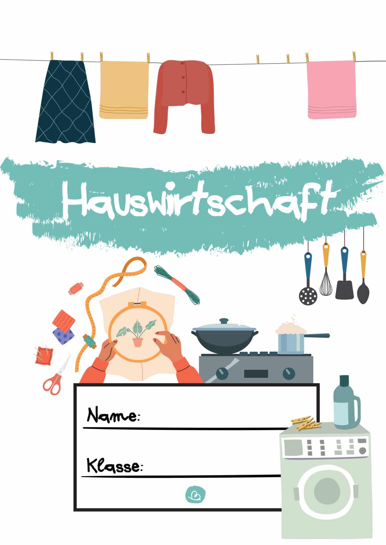 6 Deckblätter für Hauswirtschaft zum Ausdrucken - Wunderbunt.de