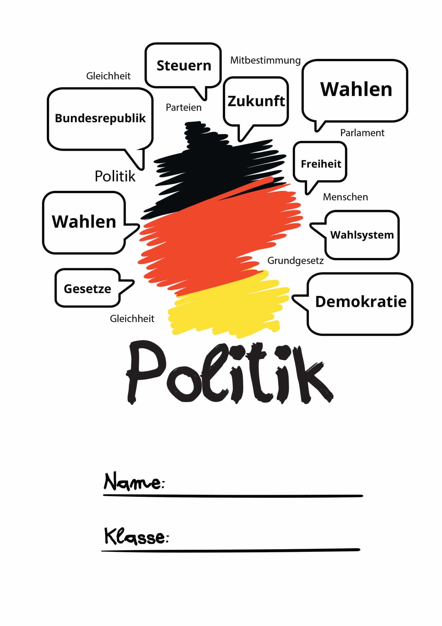 6 Deckblätter für Politik zum Ausdrucken - Wunderbunt.de