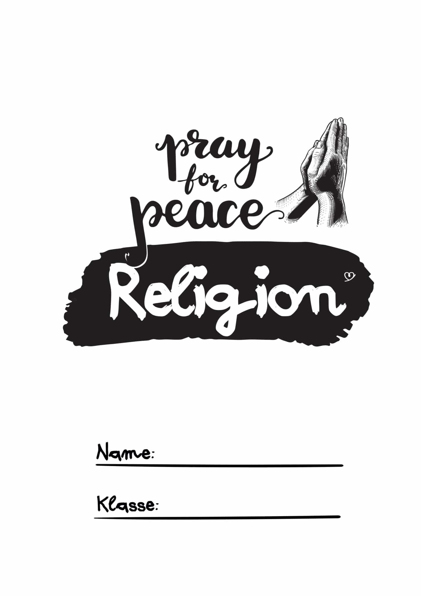 6 Deckblätter für Religion zum Ausdrucken - Wunderbunt.de