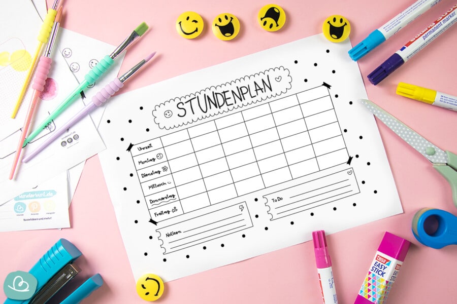 Blanko PDF Stundenplan Zum Ausdrucken Wunderbunt De