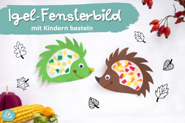 Igel Fensterbild Mit Kindern Basteln PDF Vorlage Wunderbunt De