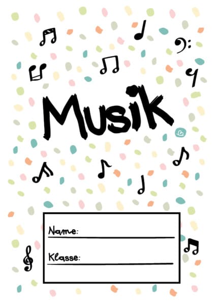 6 Deckblätter für Musik zum Ausdrucken - Wunderbunt.de