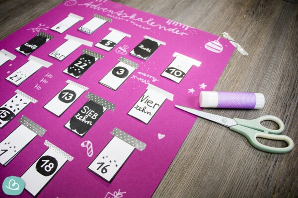 Adventskalender Sprüche zum Ausdrucken + Bastelidee Wunderbunt.de