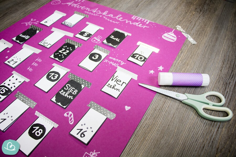 Adventskalender Sprüche zum Ausdrucken + Bastelidee Wunderbunt.de