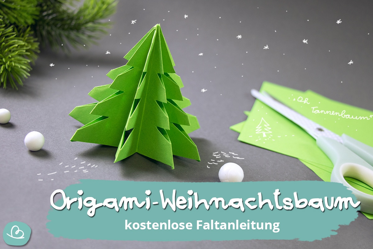 Origami Weihnachtsbaum Faltanleitung