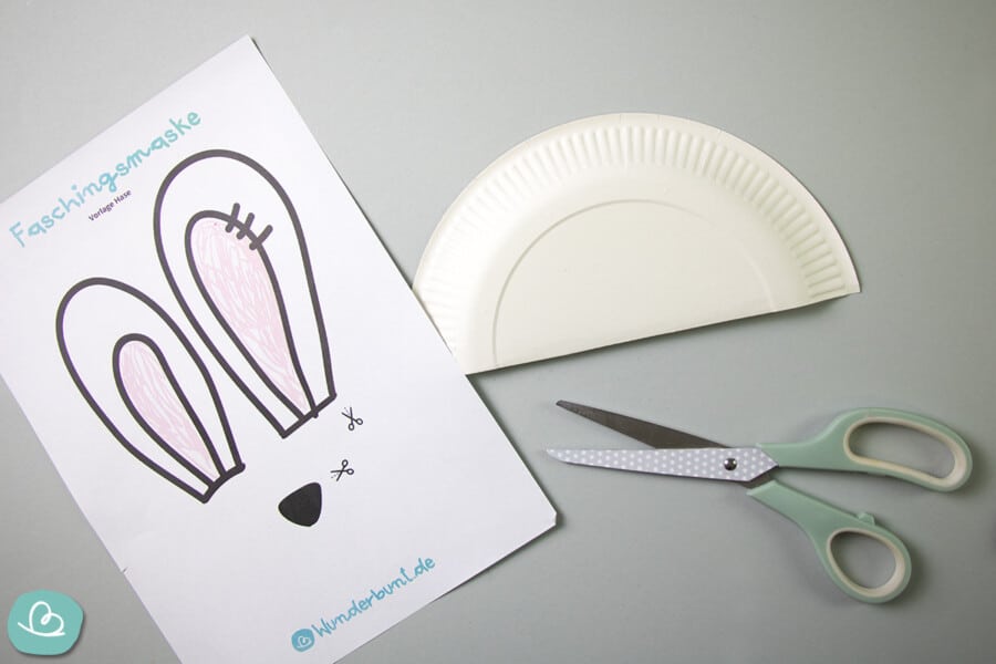 Tiermasken basteln | Faschingsmasken aus Pappteller - Wunderbunt.de