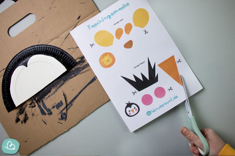 Tiermasken basteln | Faschingsmasken aus Pappteller - Wunderbunt.de