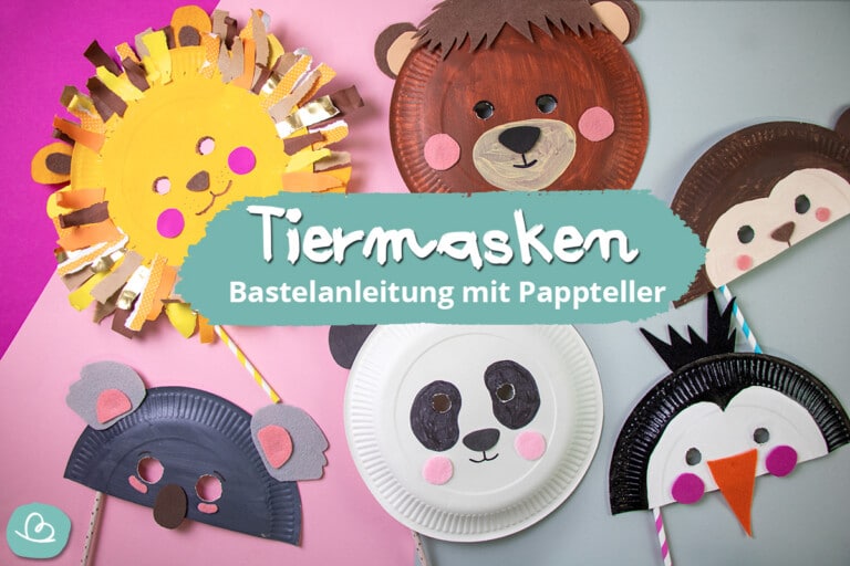 Tiermasken basteln | Faschingsmasken aus Pappteller - Wunderbunt.de