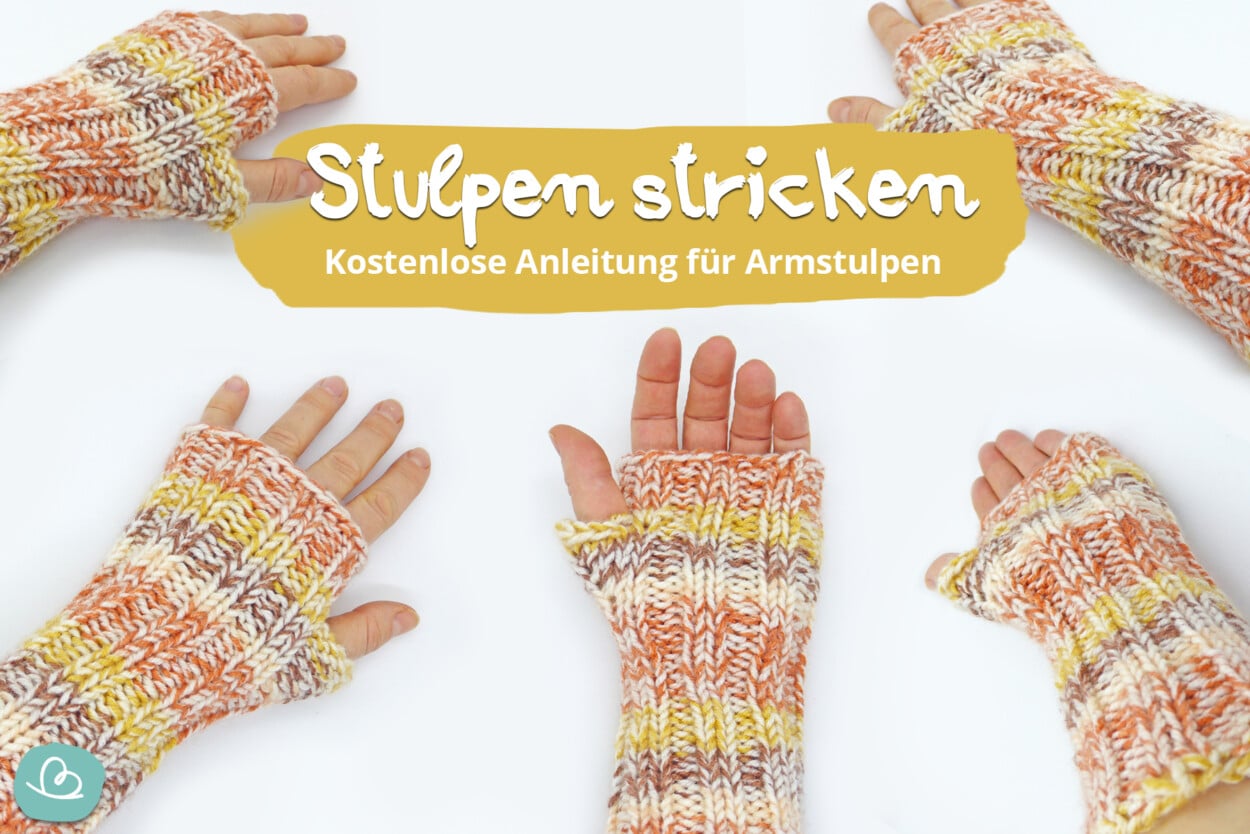 Armstulpen Mit Daumen Nähen Kostenloses Schnittmuster Stulpen stricken | kostenlose Anleitung für Armstulpen - Wunderbunt.de