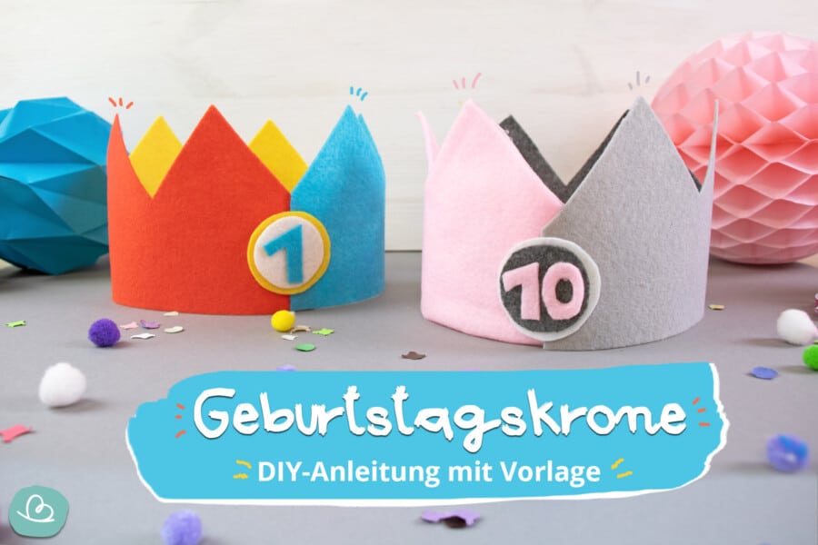 Geburtstagkrone basteln-DIY Anleitung mit Vorlage
