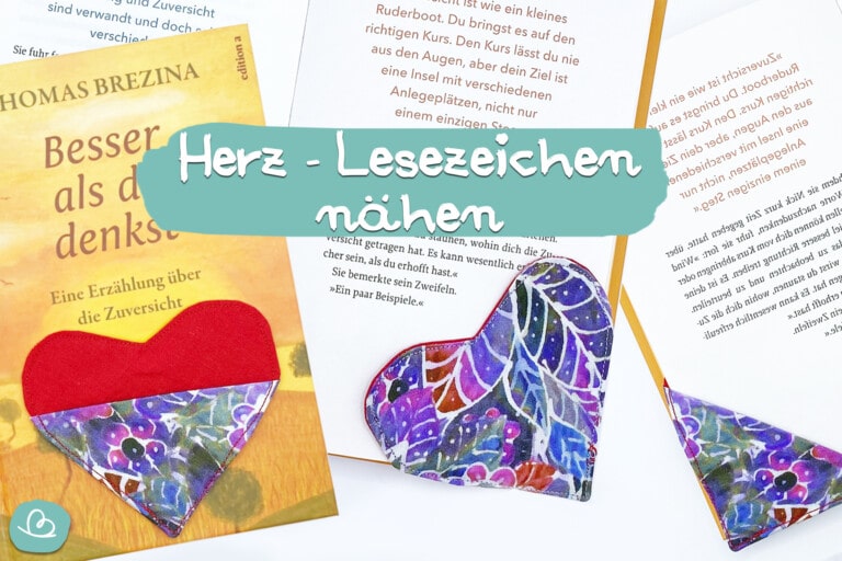 HerzLesezeichen nähen kostenlose Nähanleitung Wunderbunt.de