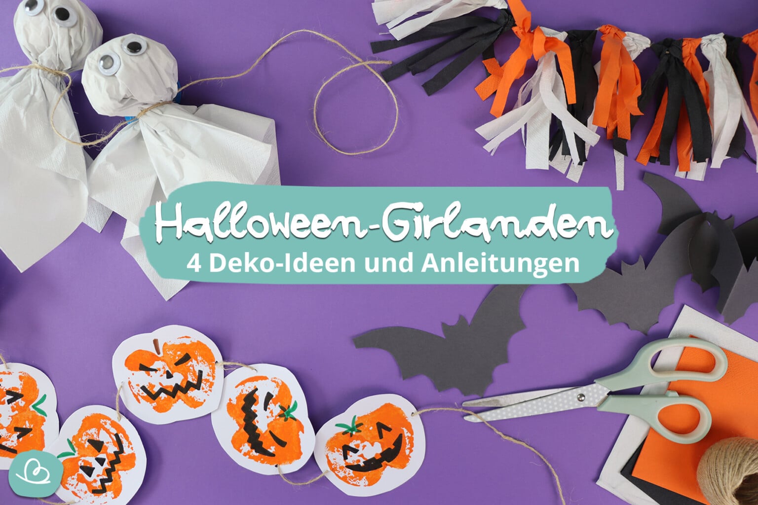 Halloween Girlanden basteln | 4 DIY Anleitungen - Wunderbunt.de