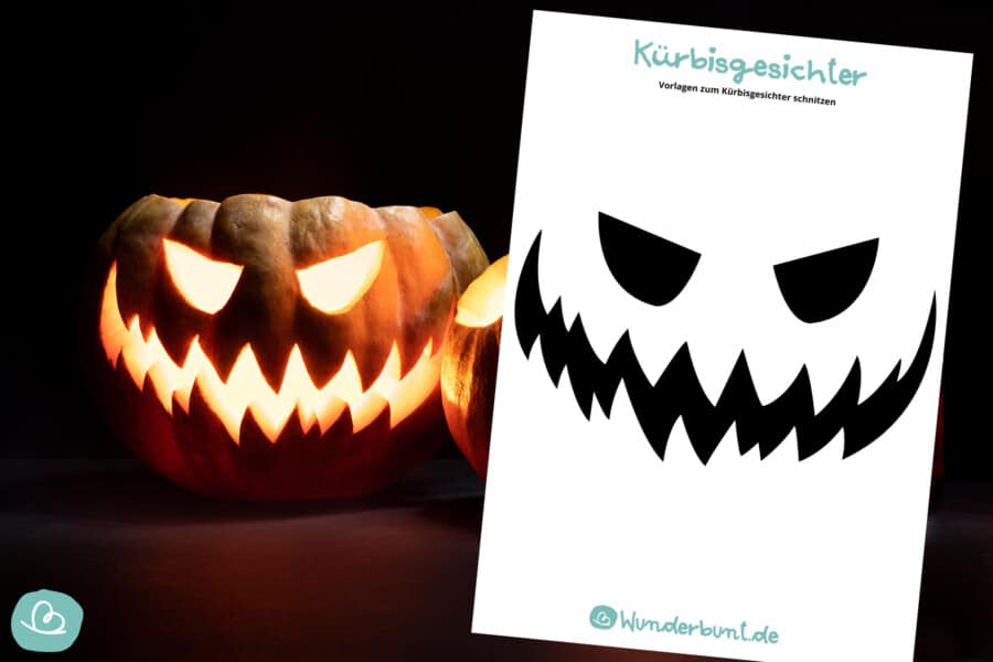 34 Kürbis Schnitzvorlagen zum Ausdrucken - Wunderbunt.de