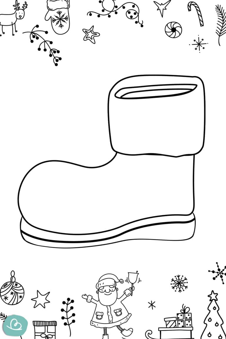 Nikolausstiefel zum Ausdrucken | 8 kostenlose Ausmalbilder - Wunderbunt.de