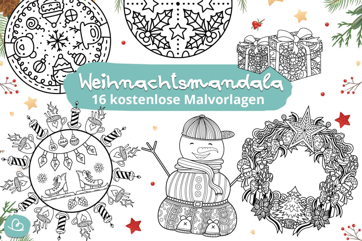 Weihnachtsmandala: 16 Vorlagen zum Ausmalen - Wunderbunt.de