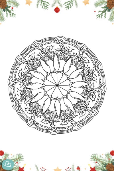  Weihnachtsmandala: 16 Vorlagen zum Ausmalen - Wunderbunt.de Motiv 