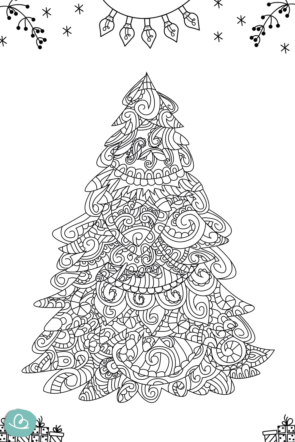 Mandala Ausmalbild Weihnachtsbaum