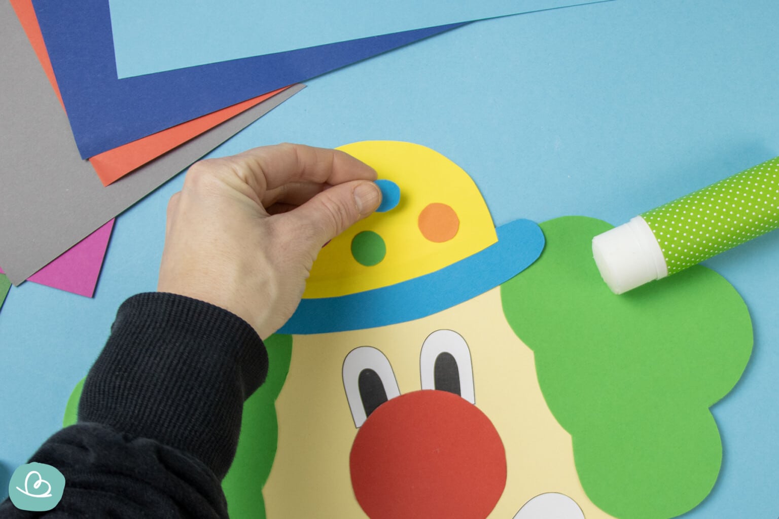 Clown Vorlage zum Basteln | kostenlose Anleitung - Wunderbunt.de