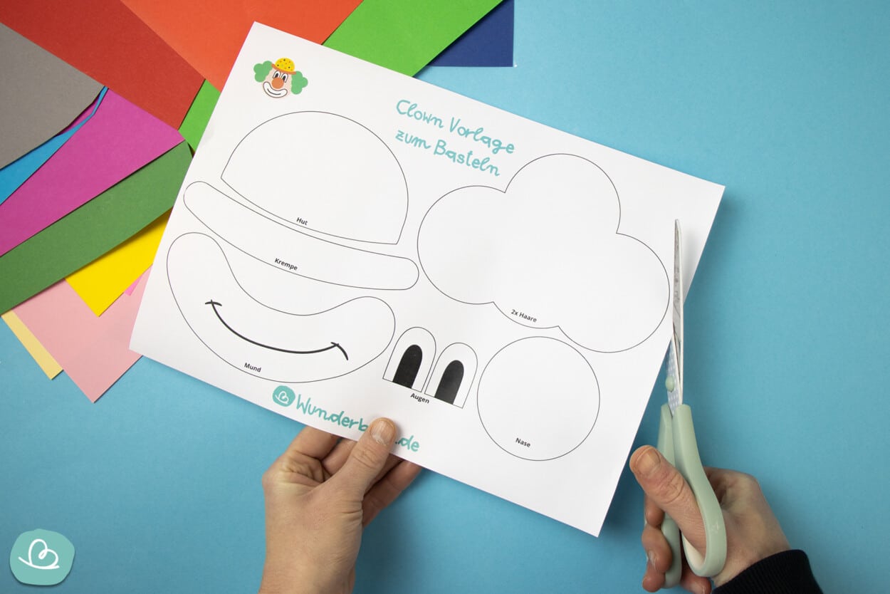  Clown Vorlage zum Basteln 