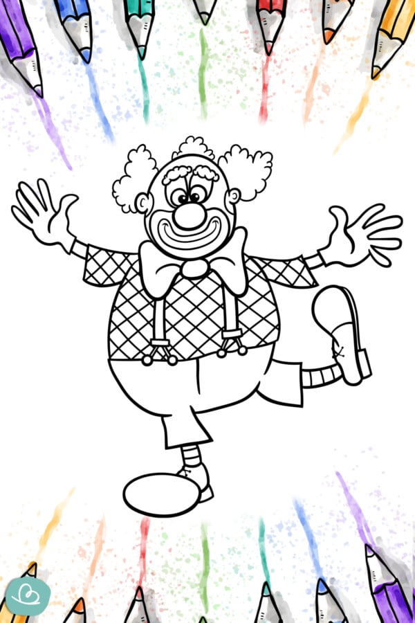 Clowns zum Ausmalen | 10 Malvorlagen - Wunderbunt.de