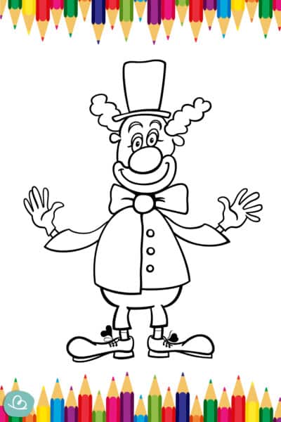 Clowns zum Ausmalen | 10 Malvorlagen - Wunderbunt.de