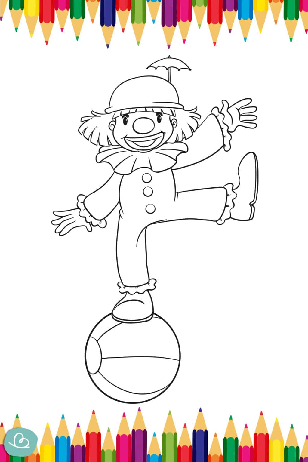 Clowns zum Ausmalen | 10 Malvorlagen - Wunderbunt.de
