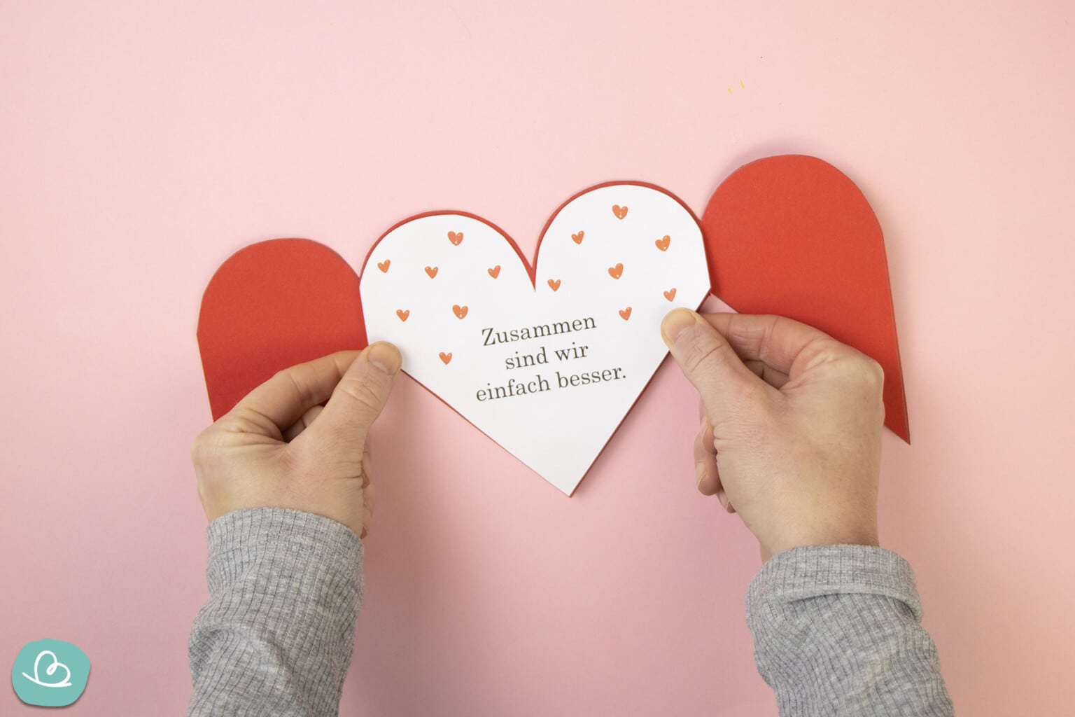 Valentinstag Karte zum Ausdrucken und Basteln - Wunderbunt.de