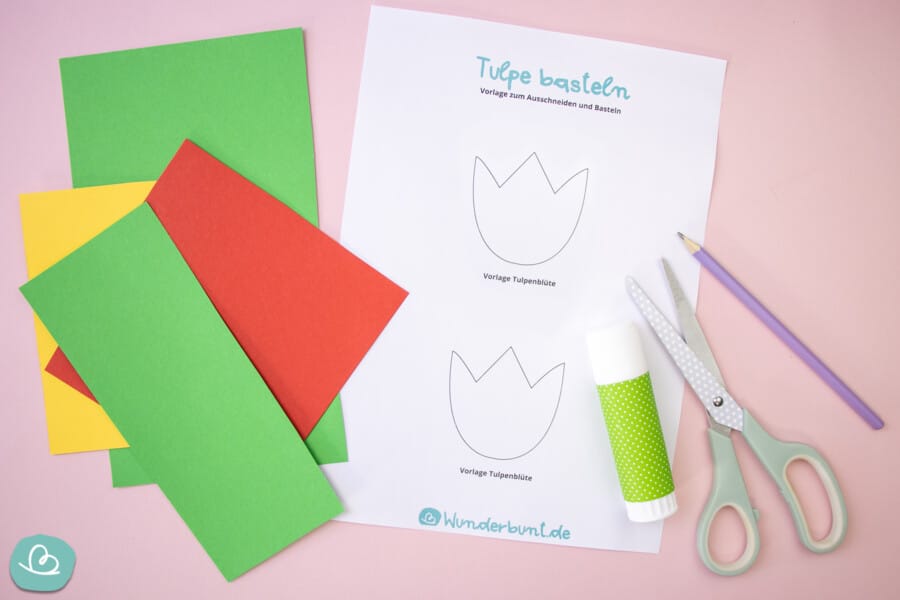  Tulpe aus Papier basteln 